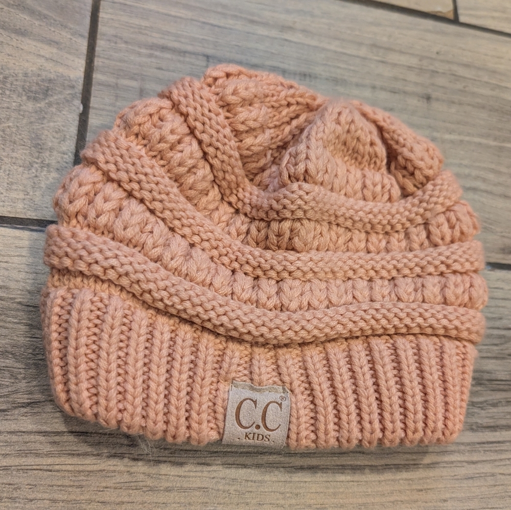 CC Boutique Kids Peach Knit Hat